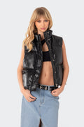 Kade Faux Leather Puffer Vest