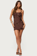Caya Embroidered Floral Mesh Mini Dress