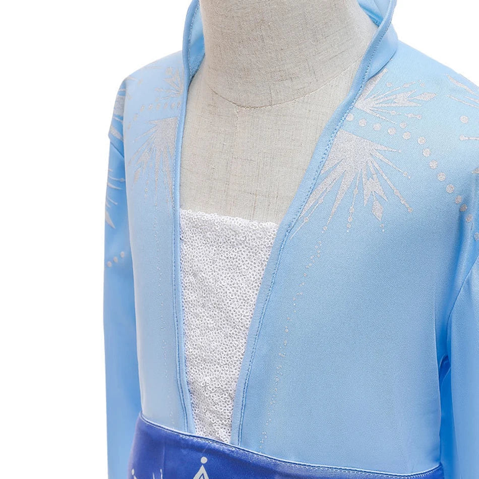 2025 Girls Dress Elsa 2 Kids Princess Cosplay Costume Fancy Children Gowns Vestidos Snow Queen Girl Carnival Costume