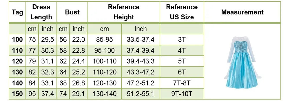 Girl Anna Elsa Dress Kids Halloween Cosplay Costume Children Princess Dresses Carnival Birthday Elegant Party Clothes 3-10 Years