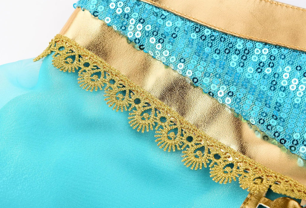 Aladding and the Magic Lamp Jasmine Fairy Costume Princess Dress up for Little Girl Fancy 2026 Halloween Carnival Cosplay Outfit