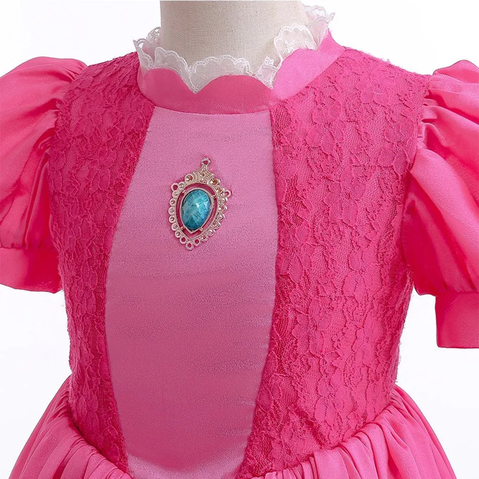 Girls Little Mermaid Aurora Costume Children Ariel Sleeping Beauty Dress Kids Peach Wedding Pink Fantasy Princess Disguise