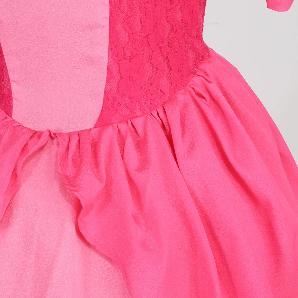 Peach Dresses For Girls Princess Costume Clothes Party Cosplay Halloween Carnival Birthday Dress Kids Vestidos