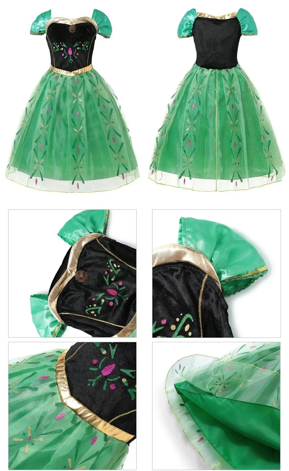 Girls Elsa Anna Dress Children Princess Carnival Dress Kids Jasmine Rapunzel Pageant Flower Disguise Cosplay Christmas Costume