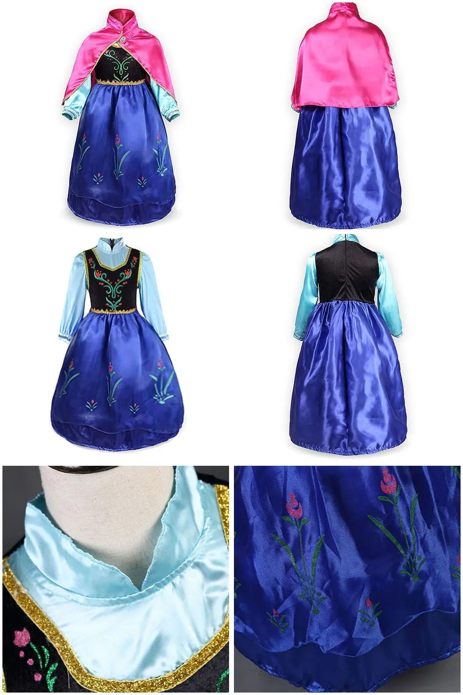 Kids Belle Costume Girl Halloween Princess Cosplay Party Dress Children Rapunzel Cinderella Anna Elsa Encanto Birthday Clothes