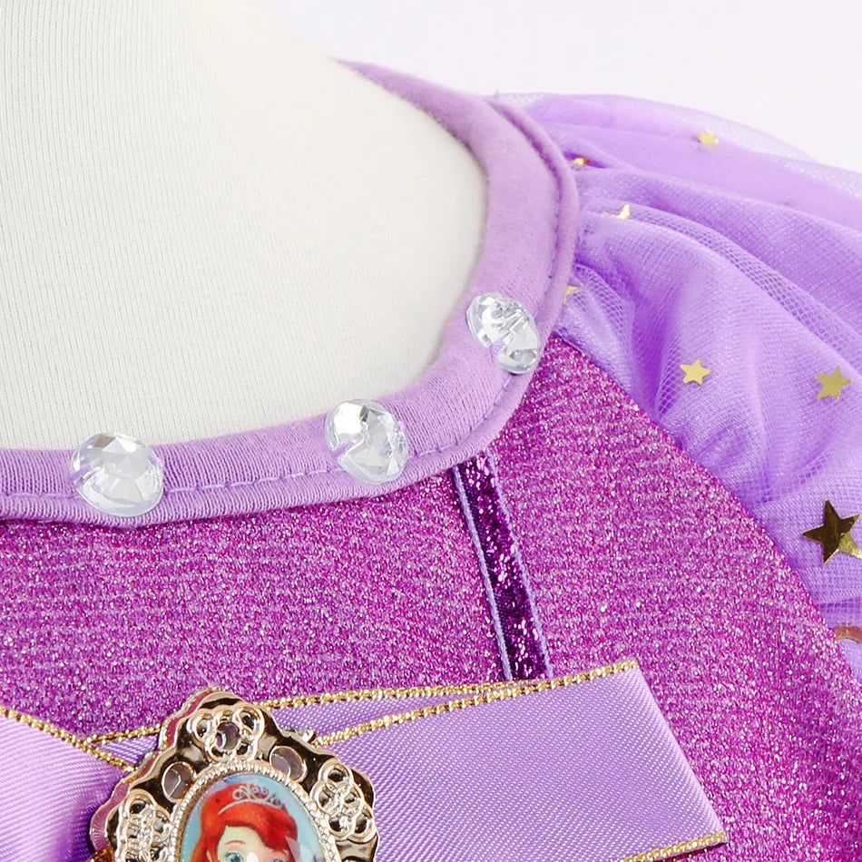 Little Girl Sofia Princess Ball Gown Role Play Delicate Carnival Costume Junior Catoon TV Series Heroine Dress Birthday Party