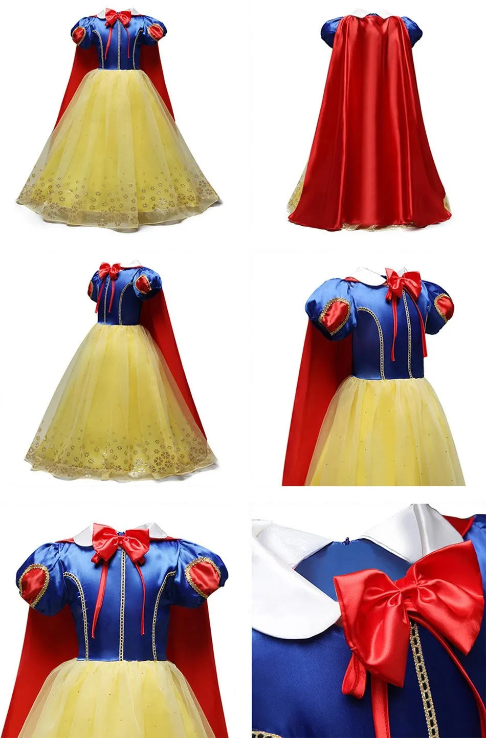 Kid Snow White Cinderella Rapunzel Elsa Belle Costume Girl Halloween Christmas Carnival Dress Children Princess Evening Gown