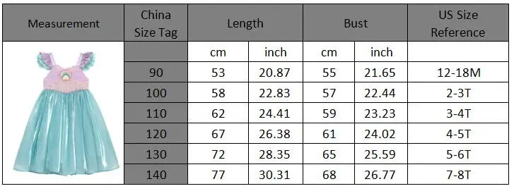 Kids Little Mermaid Summer Girls Casual Dress Ariel Princess Dress Cute Birthday Party Costume Kids Dress