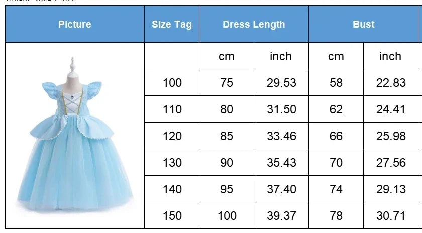 2-10Y Cinderelle Dress Princess Cosplay Costume for Girls Fancy Dress Up 2025 Kids Christma Birthday Party Outfit with Gloves
