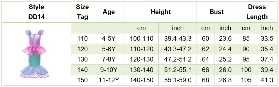 Girls Little Mermaid Aurora Costume Children Ariel Sleeping Beauty Dress Kids Peach Wedding Pink Fantasy Princess Disguise