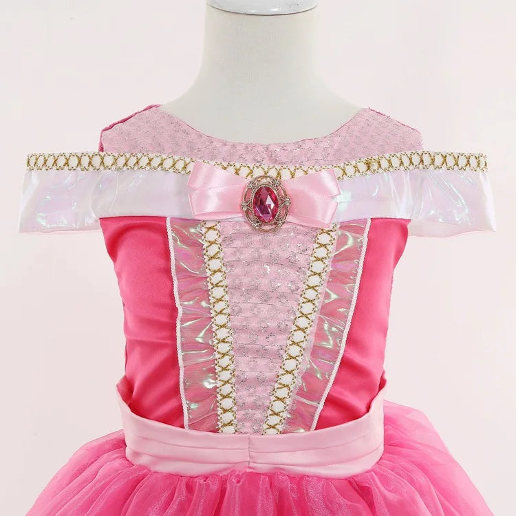 3 4 5 6 7 8 Yrs Sleeping Beauty Carnival Dress up Girls Aurora Cosplay Halloween Apparel Princess Toddler Christmas Ball Gown
