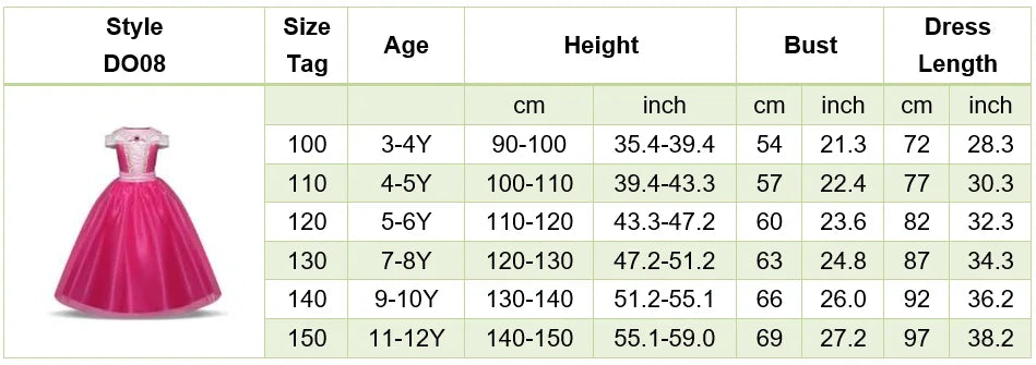 Girls Little Mermaid Aurora Costume Children Ariel Sleeping Beauty Dress Kids Peach Wedding Pink Fantasy Princess Disguise