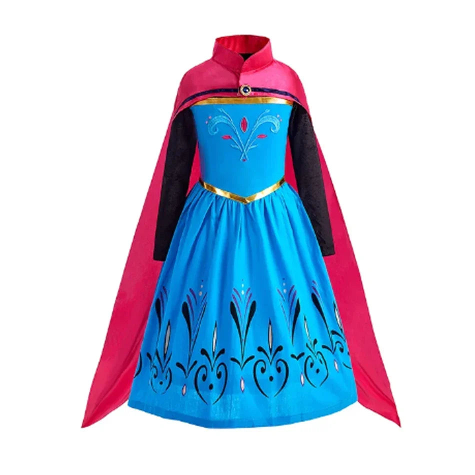 Girls Elsa Anna Dress Children Princess Carnival Dress Kids Jasmine Rapunzel Pageant Flower Disguise Cosplay Christmas Costume