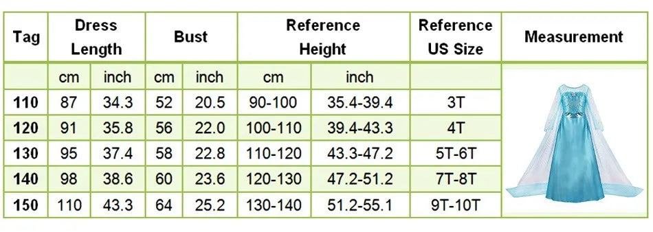 Kid Snow White Cinderella Rapunzel Elsa Belle Costume Girl Halloween Christmas Carnival Dress Children Princess Evening Gown