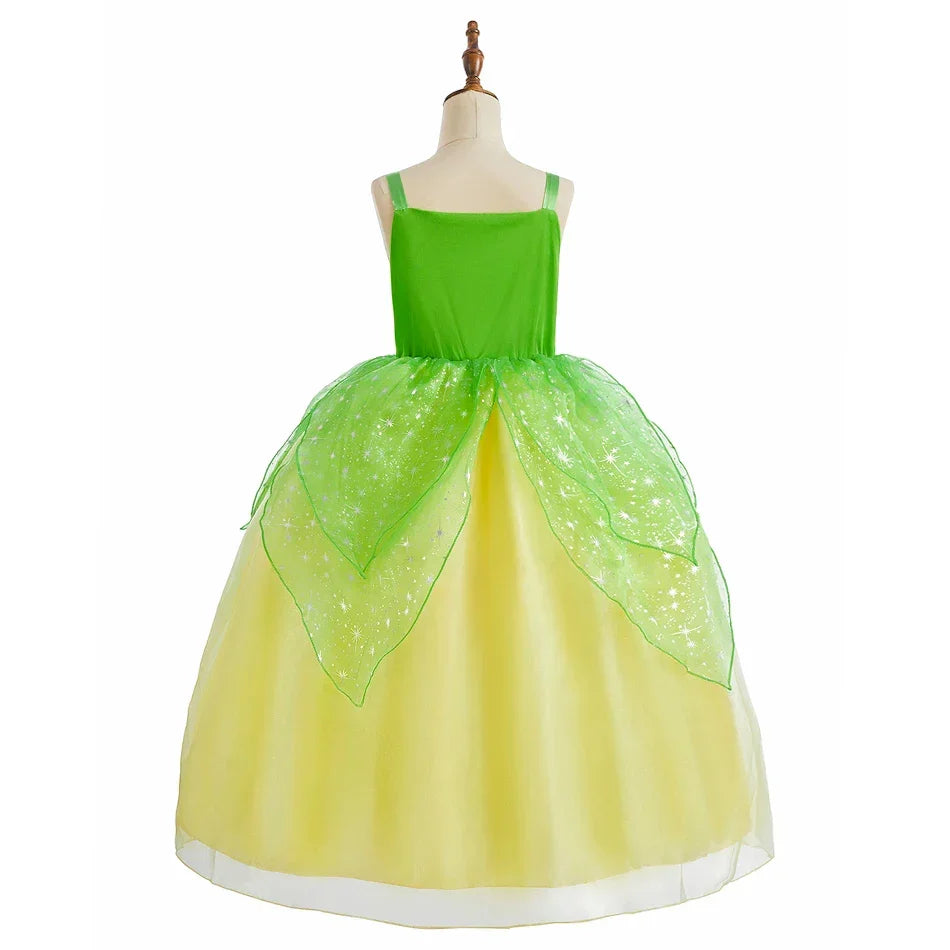 Kids Belle Costume Girl Halloween Princess Cosplay Party Dress Children Rapunzel Cinderella Anna Elsa Encanto Birthday Clothes