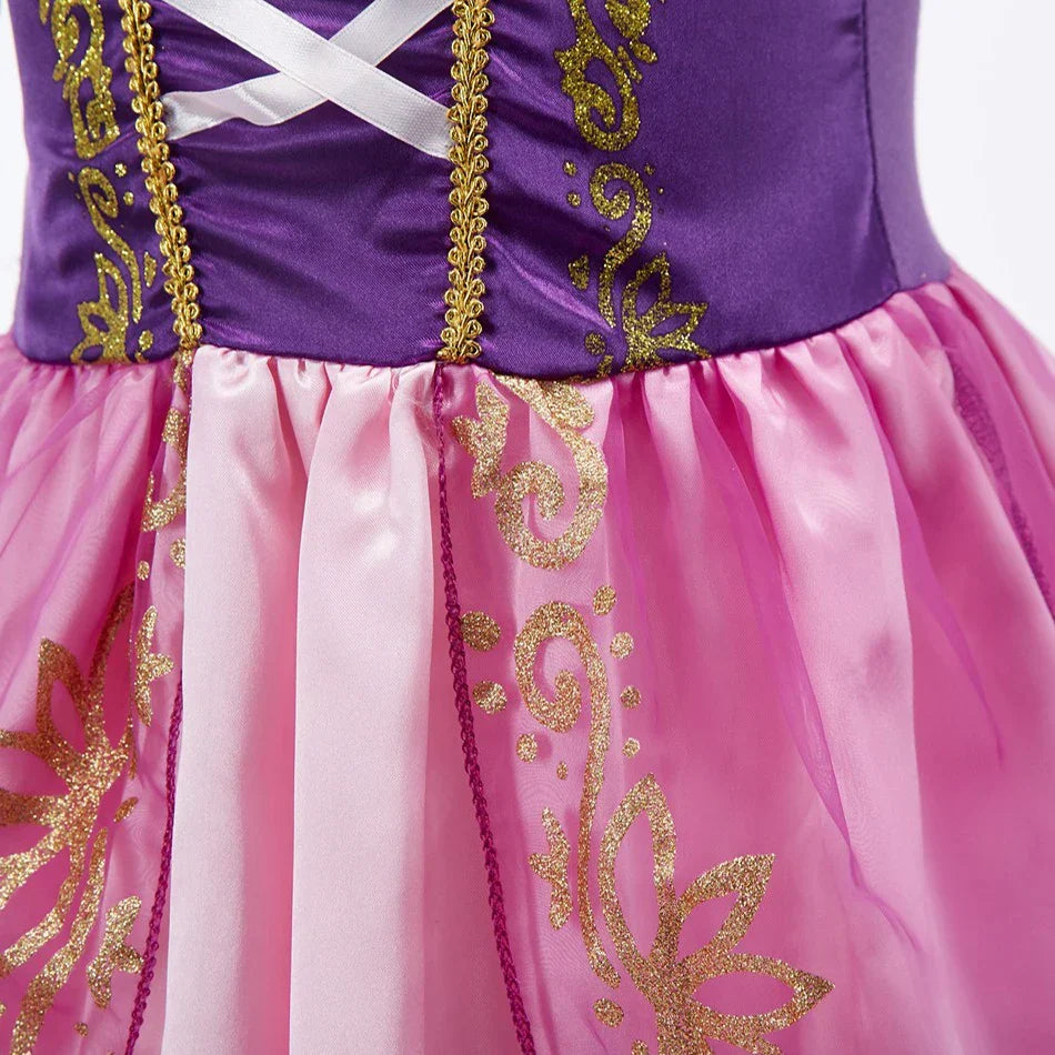 Girls Costume Children Cosplay Princess Dress Kids Halloween Birthday Pageant Party Rapunzel Dress Girl Carnival Tangled Clothes