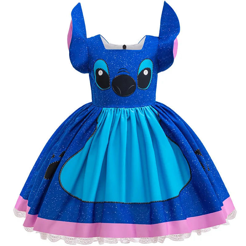 Girls Stitch Cosplay Dress Cute Cartoon Movie Style Costume for Halloween Carnival Stage Performances & Kids' Dress-Up
