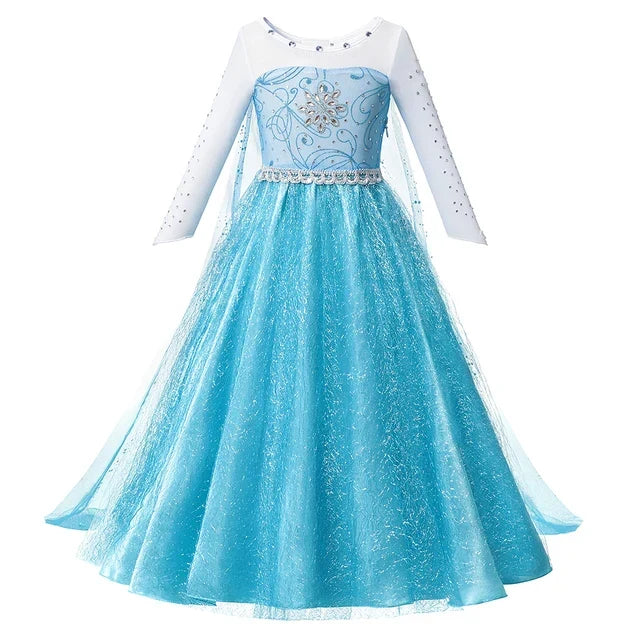 Girls Elsa Anna Dress Children Princess Carnival Dress Kids Jasmine Rapunzel Pageant Flower Disguise Cosplay Christmas Costume