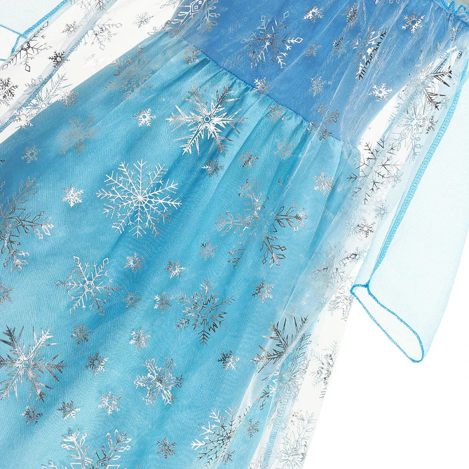 Girls Snow Queen Elsa Kids Costumes for Girl 2025 Carnival Party Prom Gown Robe-Playing Children Clothing Toddler Princess Dress