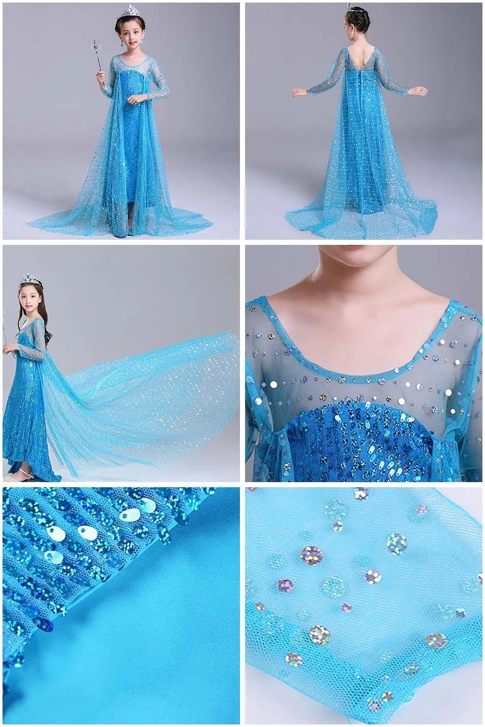 Kids Belle Costume Girl Halloween Princess Cosplay Party Dress Children Rapunzel Cinderella Anna Elsa Encanto Birthday Clothes