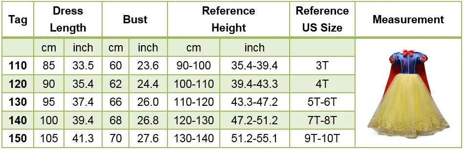 Kid Snow White Cinderella Rapunzel Elsa Belle Costume Girl Halloween Christmas Carnival Dress Children Princess Evening Gown