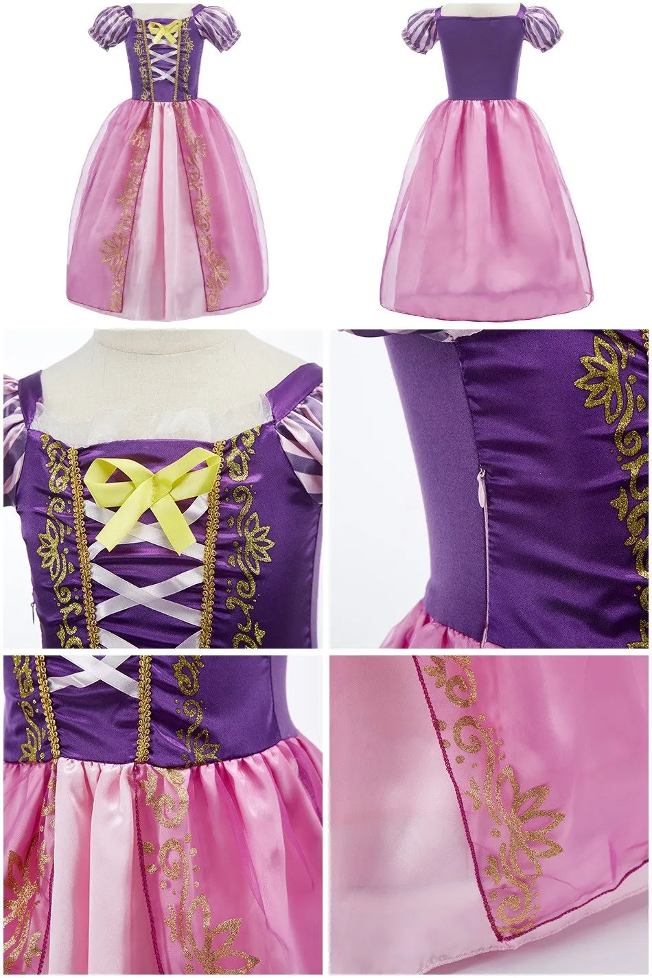 Girls Little Mermaid Aurora Costume Children Ariel Sleeping Beauty Dress Kids Peach Wedding Pink Fantasy Princess Disguise
