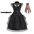 Girl Costume Kids Cosplay Black Princess Dress Children Pageant Dinner Dress Girl Halloween Party Dancing Clothing