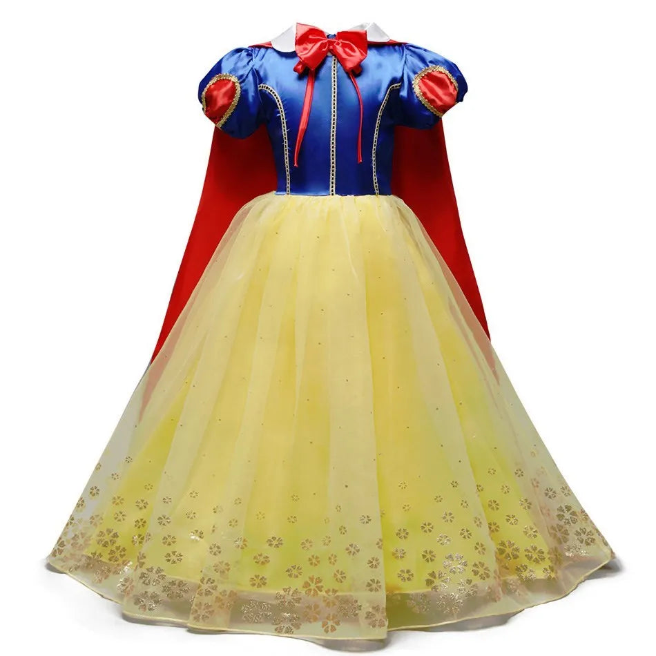Kid Snow White Cinderella Rapunzel Elsa Belle Costume Girl Halloween Christmas Carnival Dress Children Princess Evening Gown