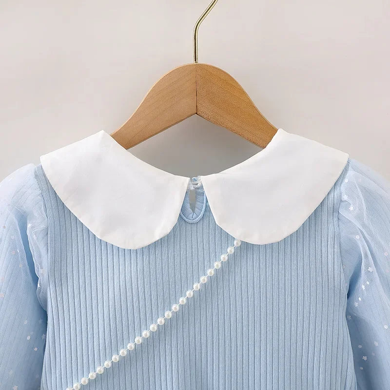 Elsa Princess Dress Baby Girls Dress Kids Dress Party Long-sleeved For Children Frozen Formal Evening Dress 3-8Y