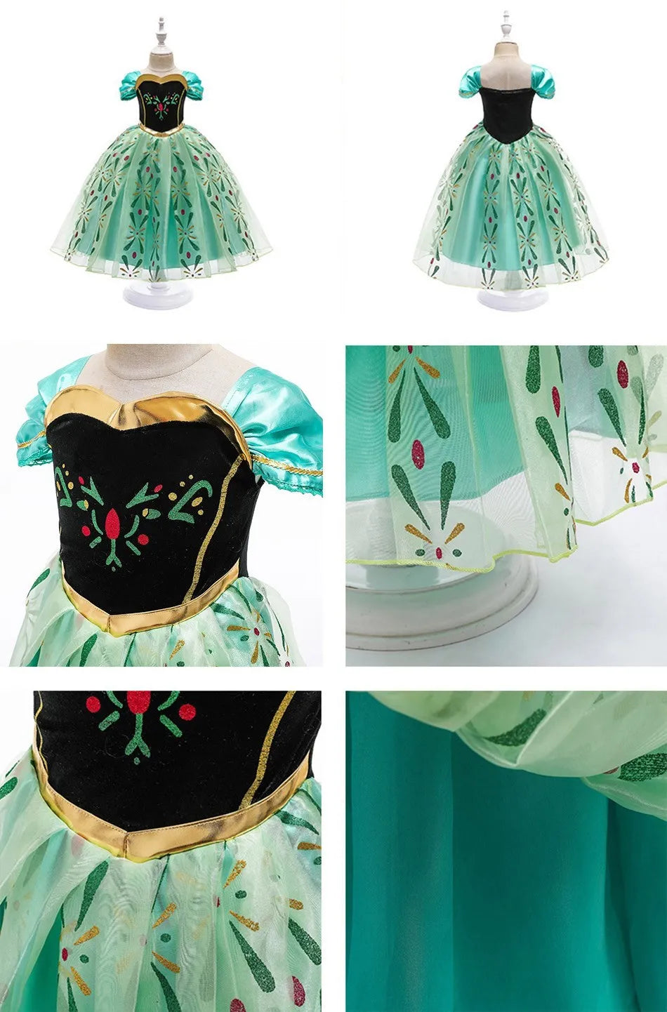 Anna Elsa Costume Children Princess Dress for Girls Kids Cosplay Snow White Christmas Carnival Party Disguise Outfit