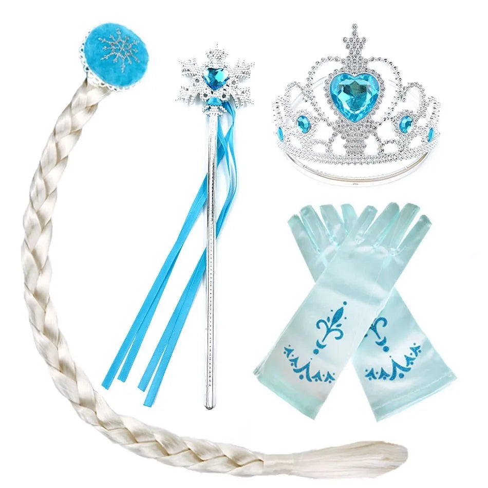Anna Elsa Costume Children Princess Dress for Girls Kids Cosplay Snow White Christmas Carnival Party Disguise Outfit