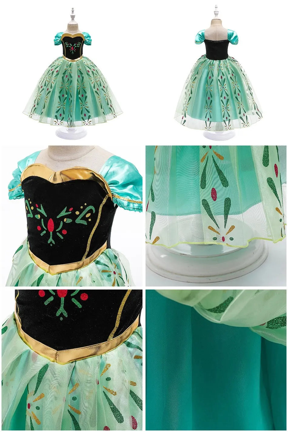 Kids Belle Costume Girl Halloween Princess Cosplay Party Dress Children Rapunzel Cinderella Anna Elsa Encanto Birthday Clothes