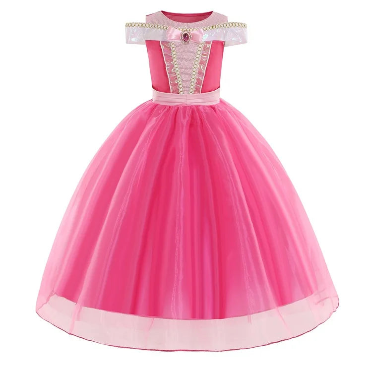 3 4 5 6 7 8 Yrs Sleeping Beauty Carnival Dress up Girls Aurora Cosplay Halloween Apparel Princess Toddler Christmas Ball Gown