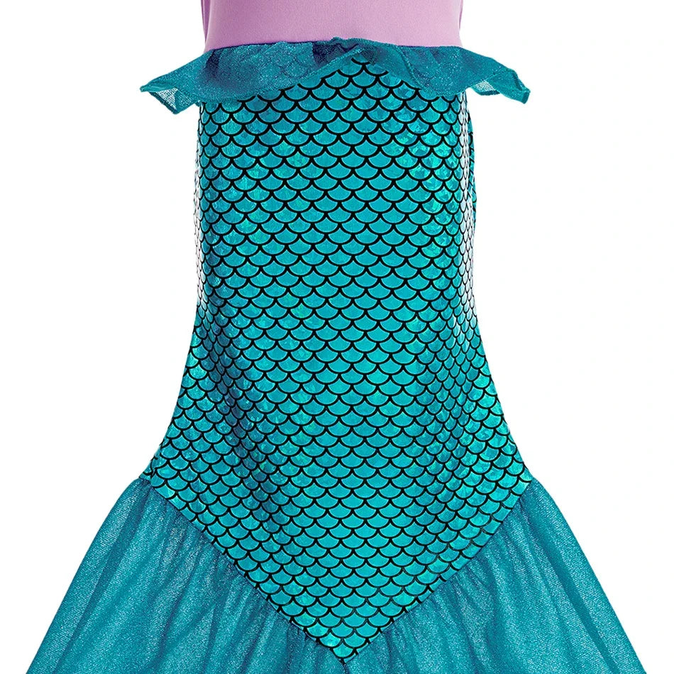 Kids Belle Costume Girl Halloween Princess Cosplay Party Dress Children Rapunzel Cinderella Anna Elsa Encanto Birthday Clothes