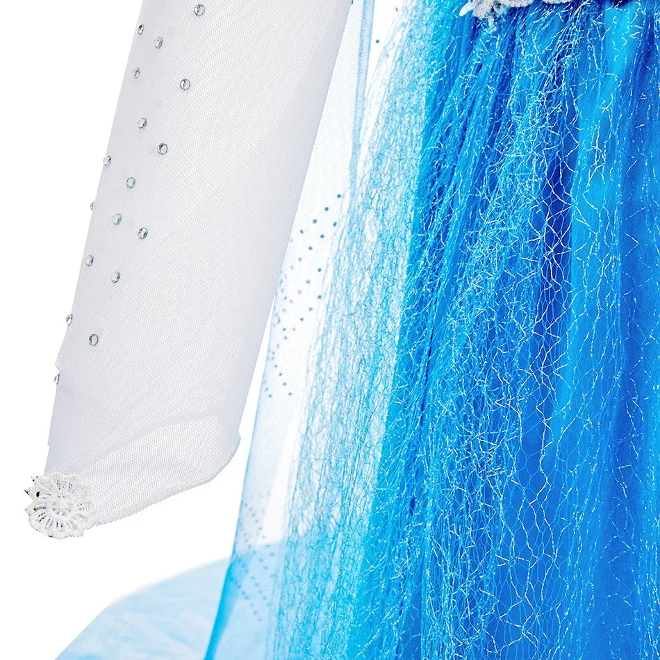 Girl Anna Elsa Dress Kids Halloween Cosplay Costume Children Princess Dresses Carnival Birthday Elegant Party Clothes 3-10 Years