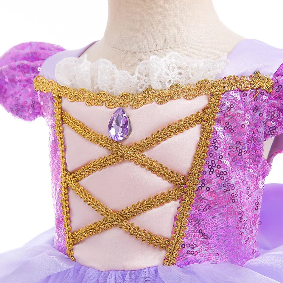 Anna Elsa Costume Children Princess Dress for Girls Kids Cosplay Snow White Christmas Carnival Party Disguise Outfit