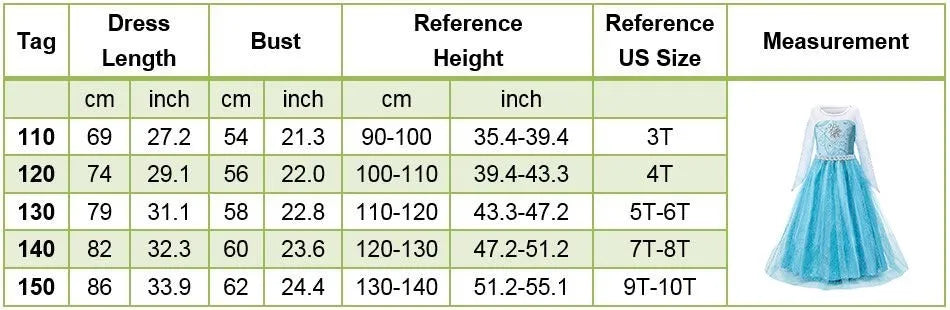 Kid Snow White Cinderella Rapunzel Elsa Belle Costume Girl Halloween Christmas Carnival Dress Children Princess Evening Gown