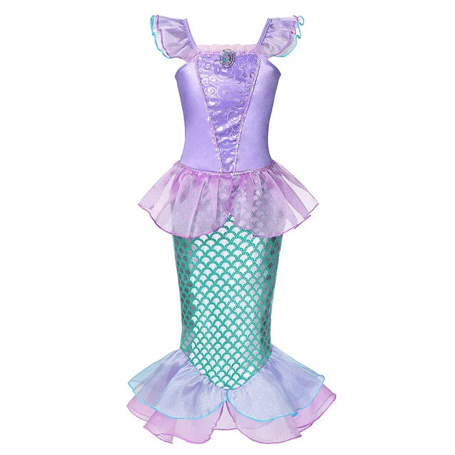 Girls Elsa Anna Dress Children Princess Carnival Dress Kids Jasmine Rapunzel Pageant Flower Disguise Cosplay Christmas Costume