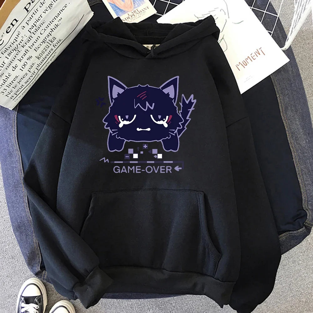 Genshin Impact Scaramouche Cat Hoodie Cute Women Korea Kawaii Wanderer Hoodies Unisex Autumn Winter Casual Pullovers Sweatshirts