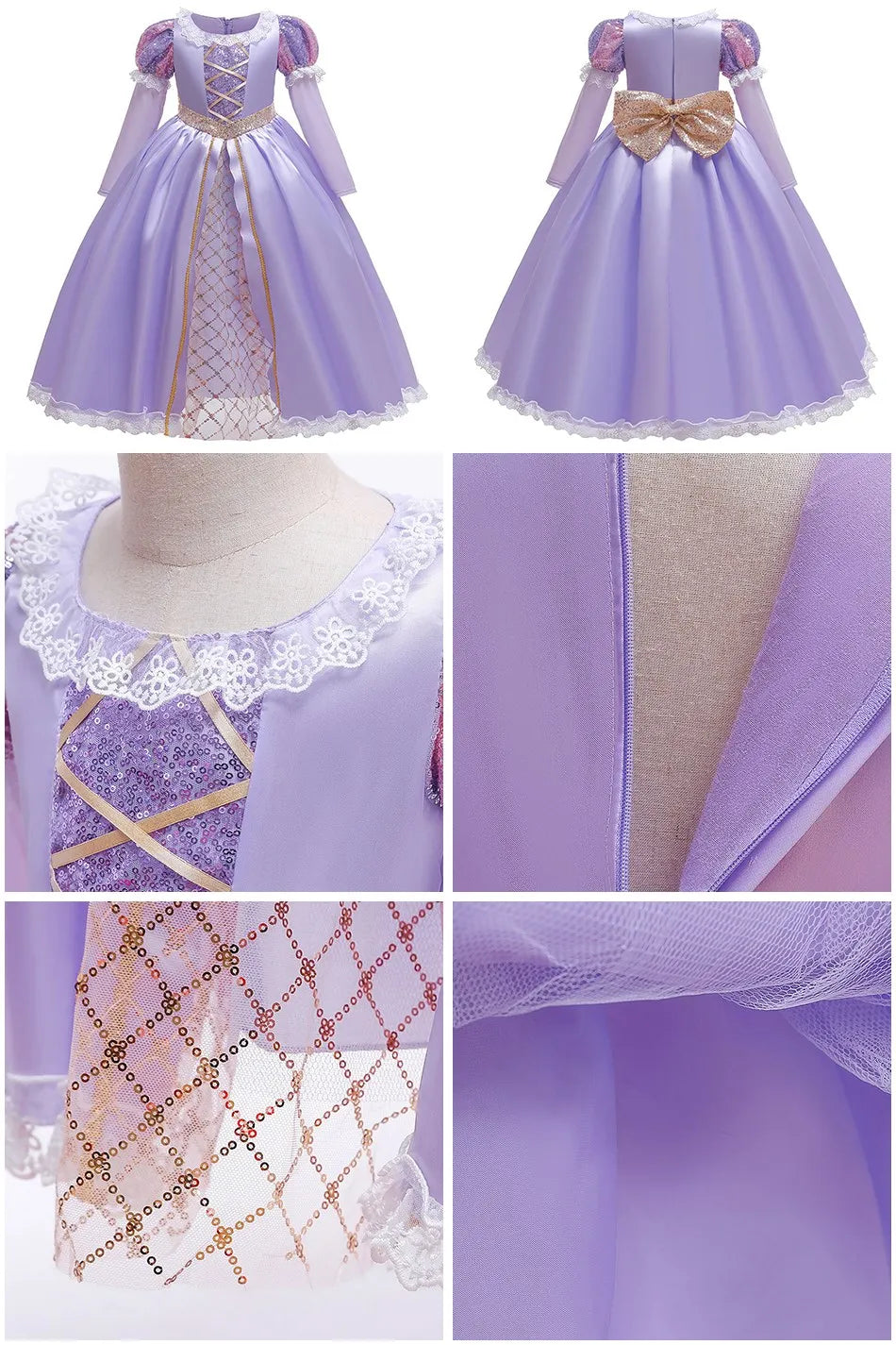 Girls Little Mermaid Aurora Costume Children Ariel Sleeping Beauty Dress Kids Peach Wedding Pink Fantasy Princess Disguise