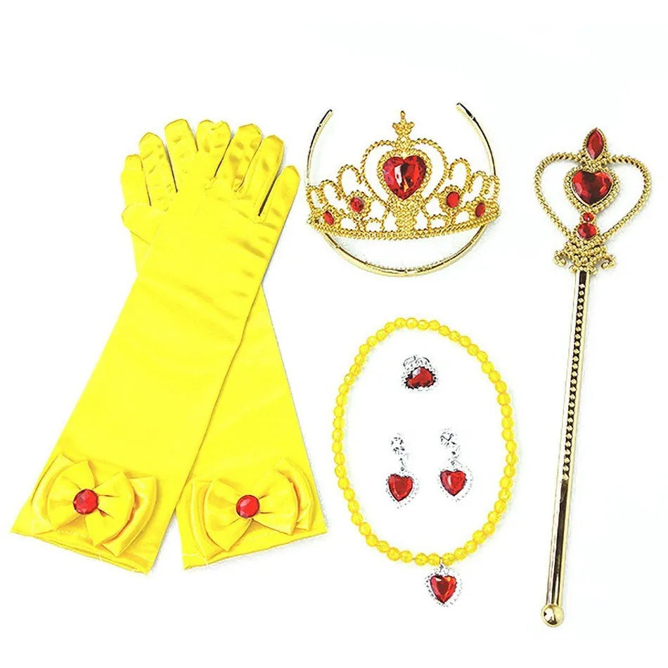 Anna Elsa Costume Children Princess Dress for Girls Kids Cosplay Snow White Christmas Carnival Party Disguise Outfit