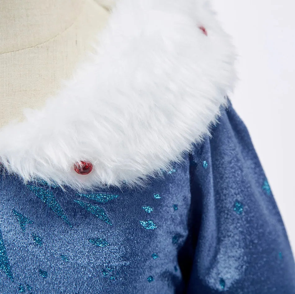 Children Snow Queen Princess Dress Winter Girl Elsa Costume Carnival Birthday Holiday Party Dress Kids New Outfit Clothes