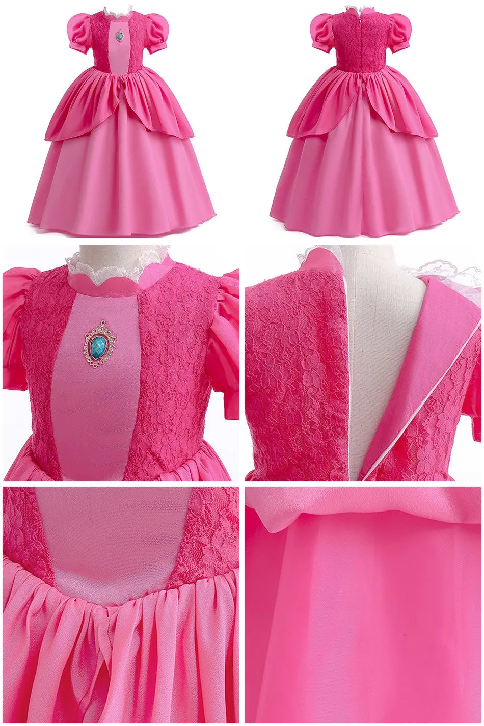 Girls Little Mermaid Aurora Costume Children Ariel Sleeping Beauty Dress Kids Peach Wedding Pink Fantasy Princess Disguise