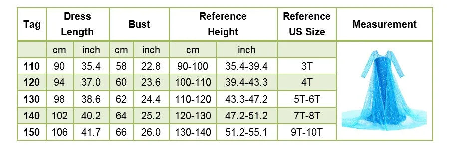 Girl Anna Elsa Dress Kids Halloween Cosplay Costume Children Princess Dresses Carnival Birthday Elegant Party Clothes 3-10 Years