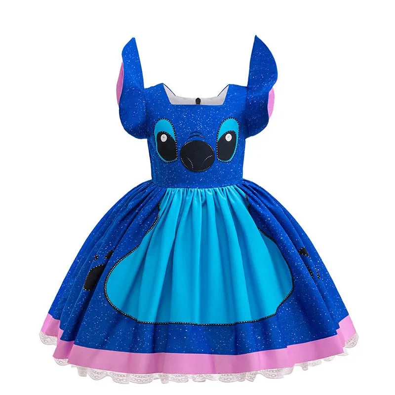 Girls Stitch Cosplay Dress Cute Cartoon Movie Style Costume for Halloween Carnival Stage Performances & Kids' Dress-Up