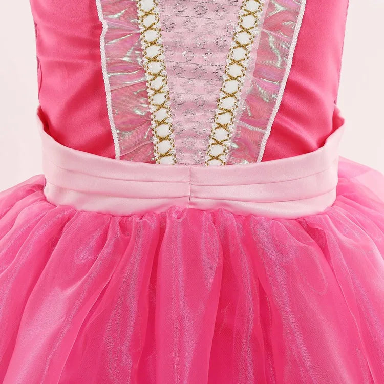 3 4 5 6 7 8 Yrs Sleeping Beauty Carnival Dress up Girls Aurora Cosplay Halloween Apparel Princess Toddler Christmas Ball Gown