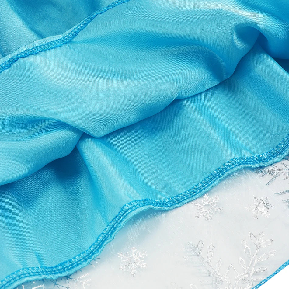 Elsa Dress Cosplay Princess Dress Light Blue Long Sleeve Sequin Children Dresses Carnival Party Evening Dress Dress For Girls
