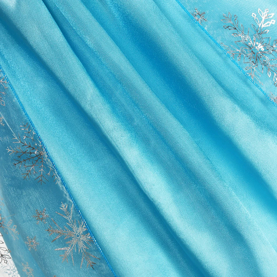 Elsa Dress Cosplay Princess Dress Light Blue Long Sleeve Sequin Children Dresses Carnival Party Evening Dress Dress For Girls