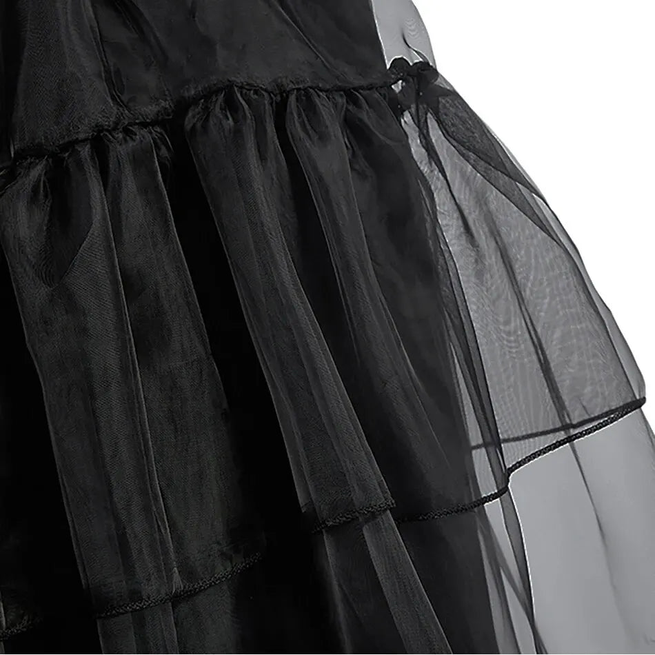 Girl Costume Kids Cosplay Black Princess Dress Children Pageant Dinner Dress Girl Halloween Party Dancing Clothing
