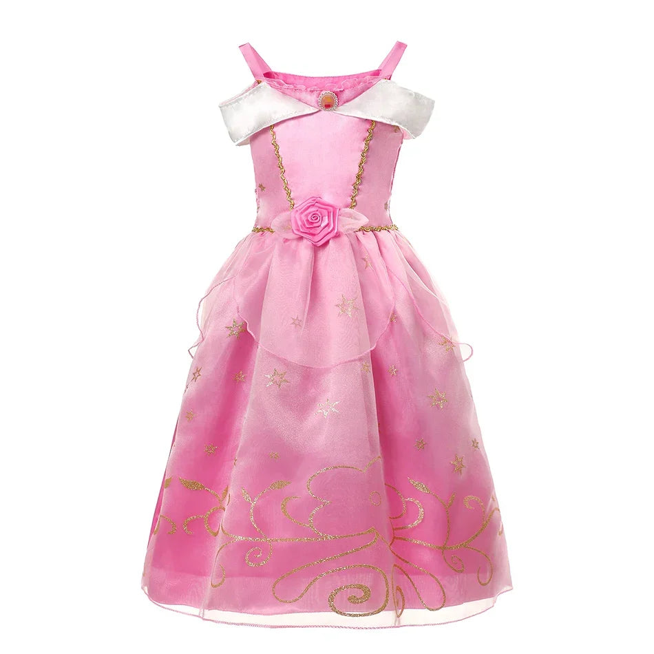 Children's Princess Dress Girls Sleeping Beauty Aurora Princess Party Dress up Halloween Costume Kids Clothing Birthday Gift